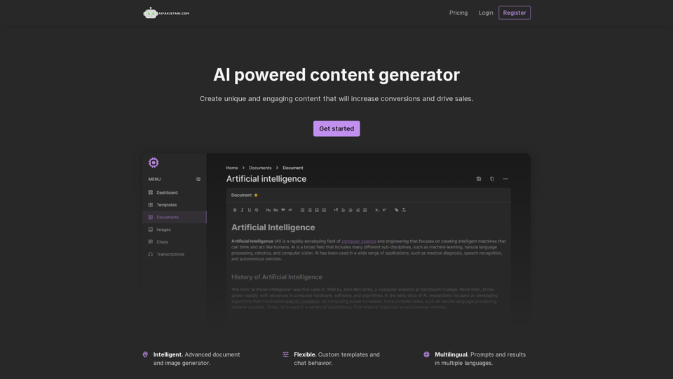 Ai Pakistani - First Generative Ai Platform for Pakistan