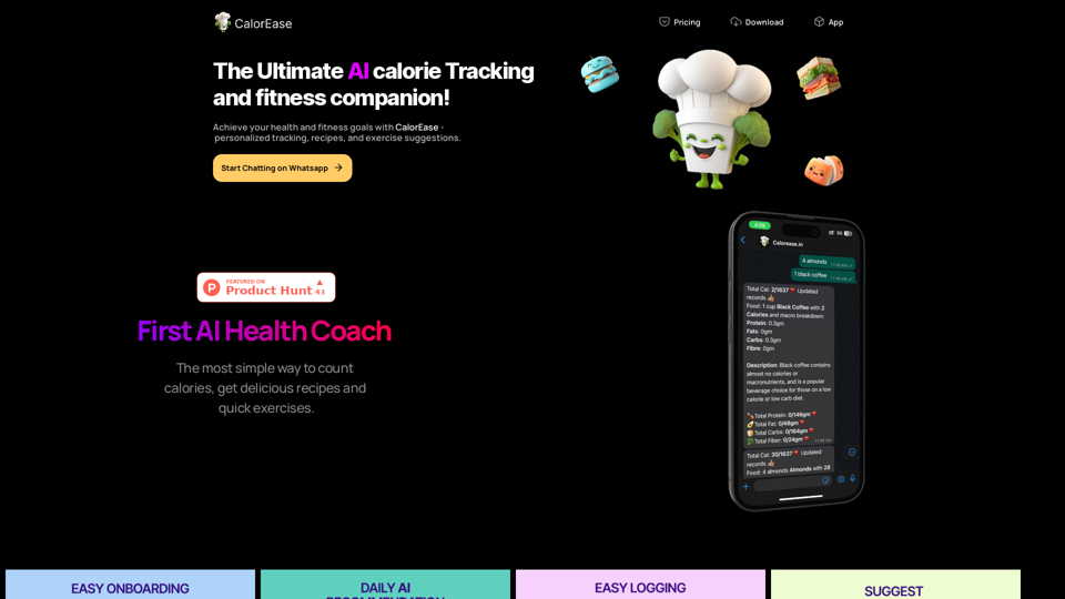 Calorease: Your AI-Powered Fitness Companion for Calorie Tracking and Goal Achievement