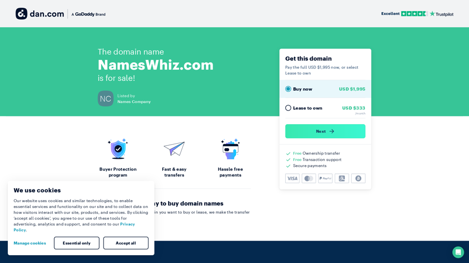 The domain name NamesWhiz.com is for sale | Dan.com