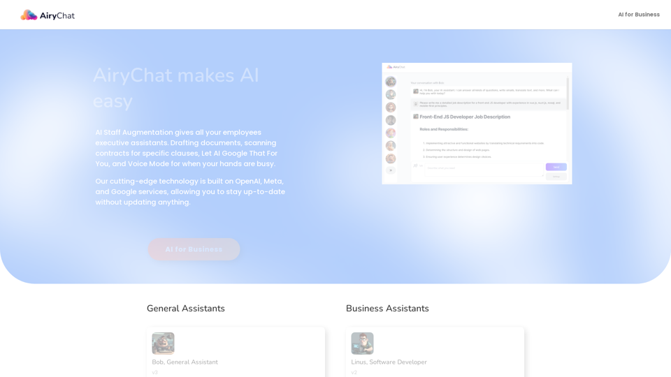 Try AiryChat AI Assistants for Free