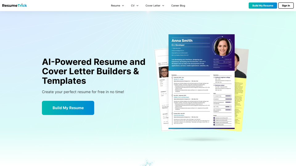 Resume Trick - Free Online Resume Builder & Templates