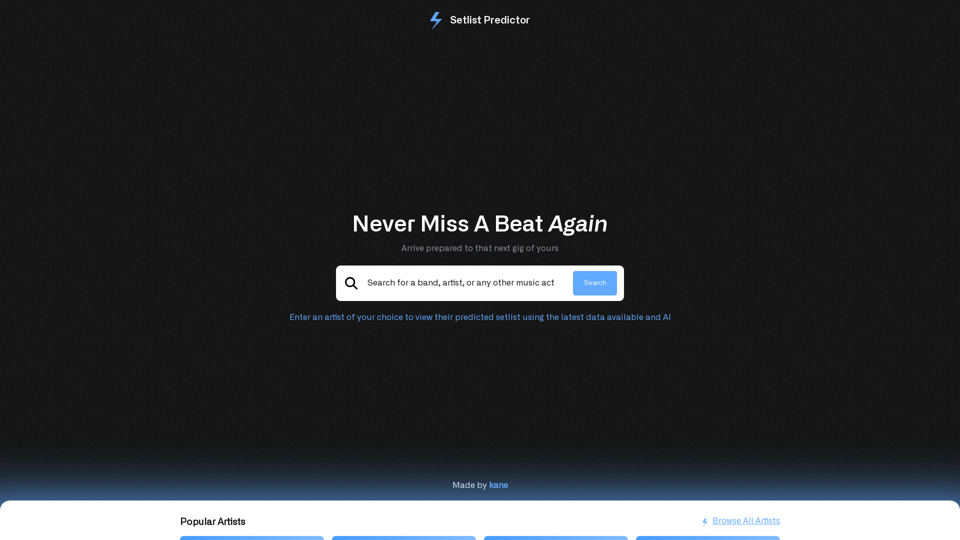 Setlist Predictor - Never Miss A Beat Again