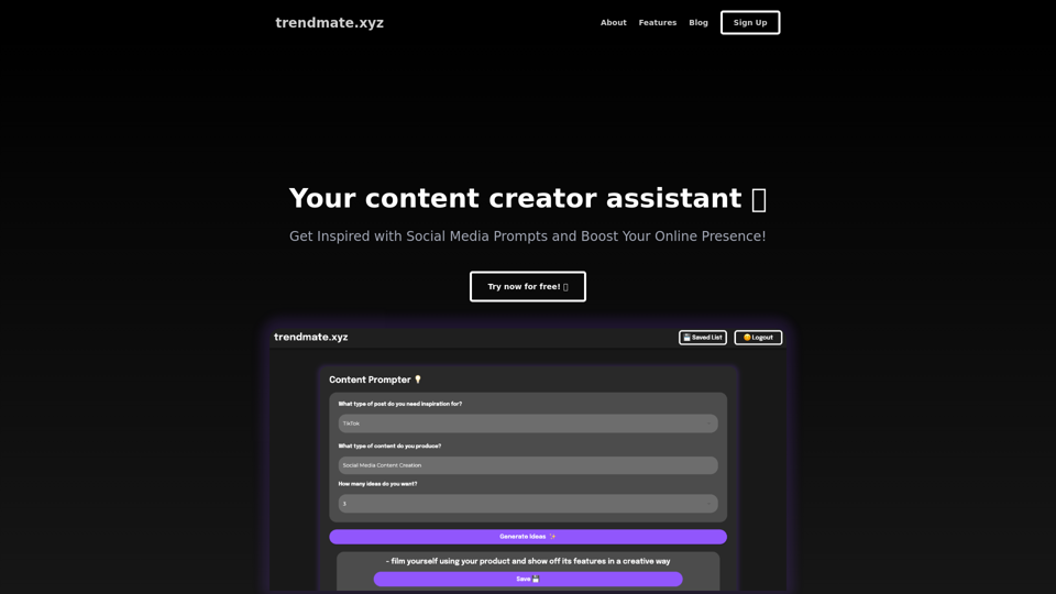 trendmate.xyz - AI powered content ideas