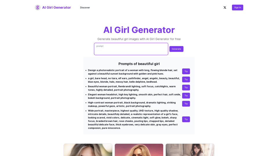 AI Girl Generator - Fast, Online, No Sign-up