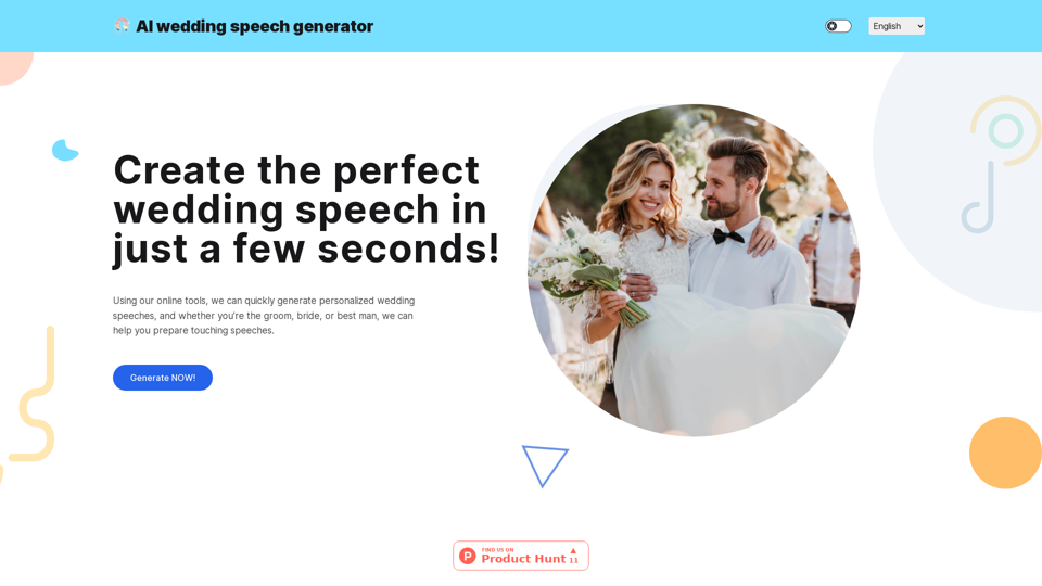 AI wedding speech generator - 100% free