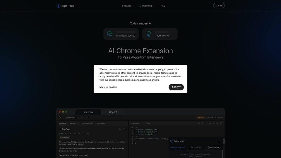 AlgoHack | AI Chrome Extension To Pass Interviews