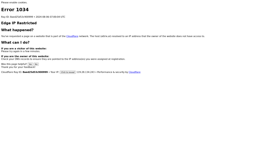 Edge IP Restricted | attrix.ai | Cloudflare