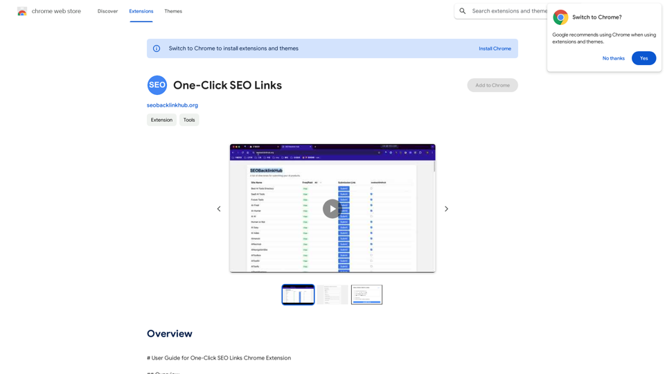 One-Click SEO Collegamenti - Chrome Web Store