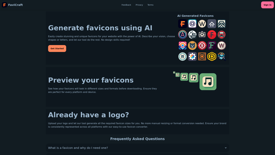 FaviCraft - Create and Convert Favicons Using AI