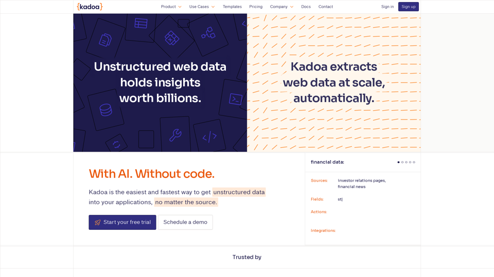 Kadoa · AI Web Scraper