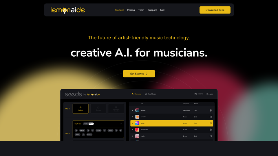 Lemonaide Music - Generative AI for Musicians