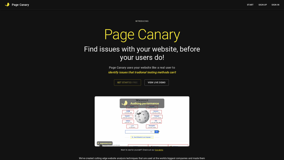 Page Canary - Website quality assurance bot