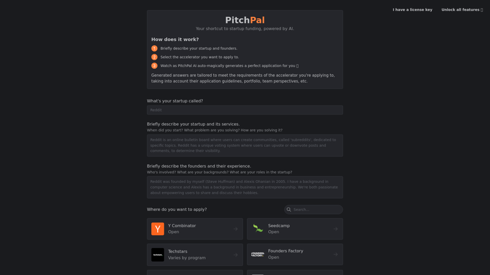 PitchPal - Your shortcut to startup funding, powered by AI.