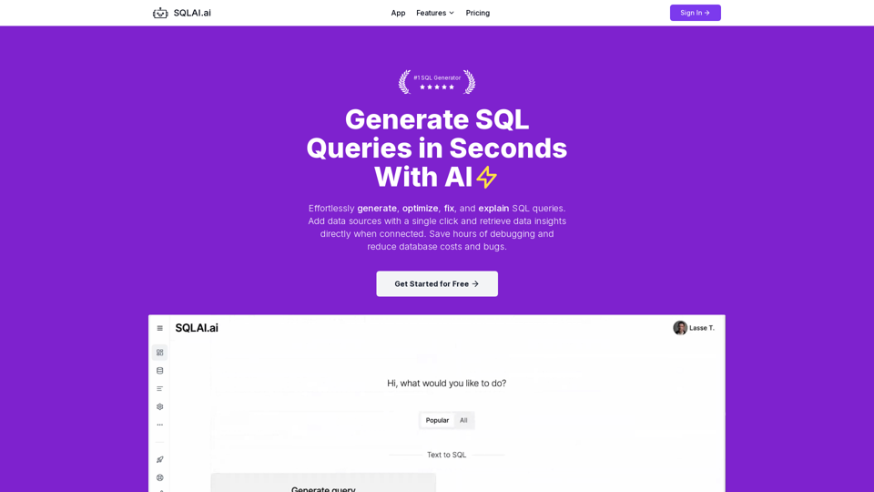 Generate SQL Queries in Seconds for Free - SQLAI.ai