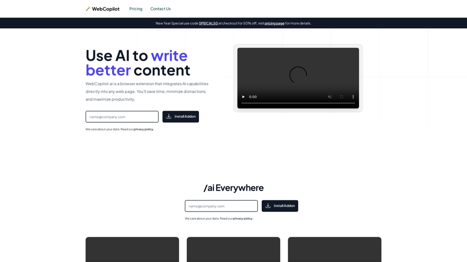 WebCopilot.ai - Streamline Content Creation on Any Web Page