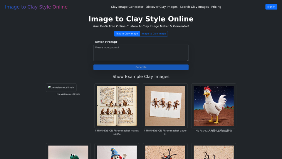 Image to Clay Style Online | AI Clay Image Generator