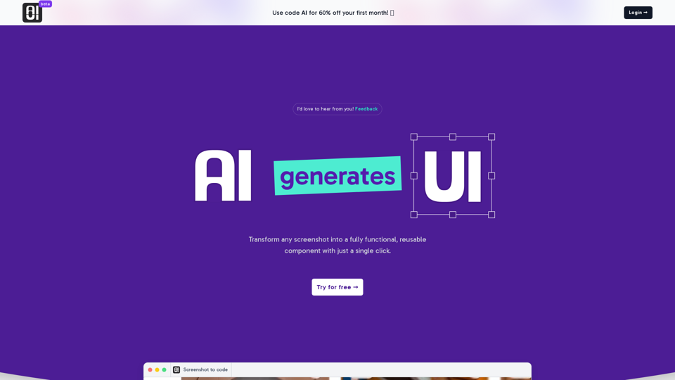 AIUI.me - Screenshot to code