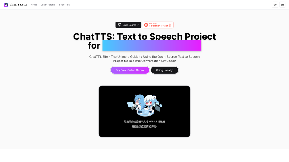 ChatTTS - Guide for Realistic Audio Text-to-Speech Generation