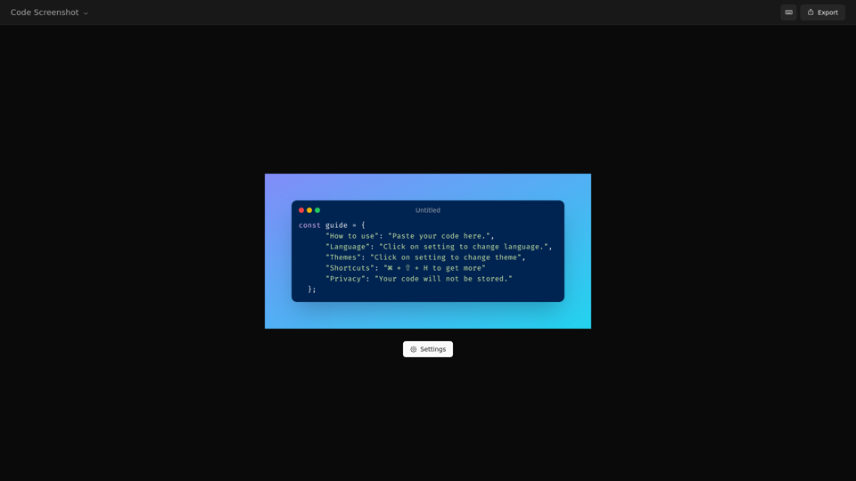 Code Screenshot - Create stunning visuals of your code