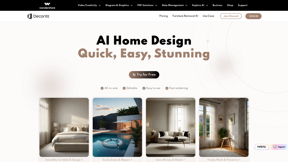 Wondershare Decoritt - Quick, Easy, Stunning ​AI Home Design