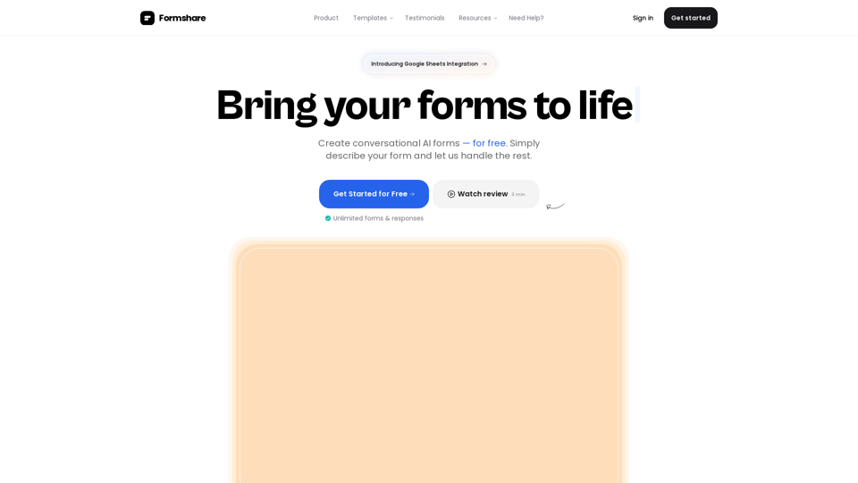 Formshare - Free AI Form Builder