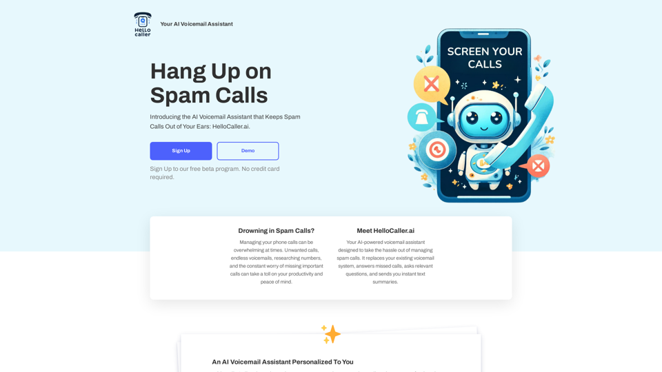 HelloCaller.ai - Your AI Voicemail Assistant