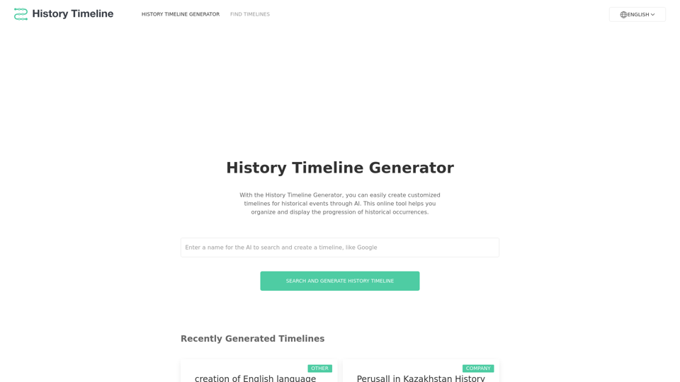 History Timeline Generator - A Tool for Making Personalized Historical Timelines