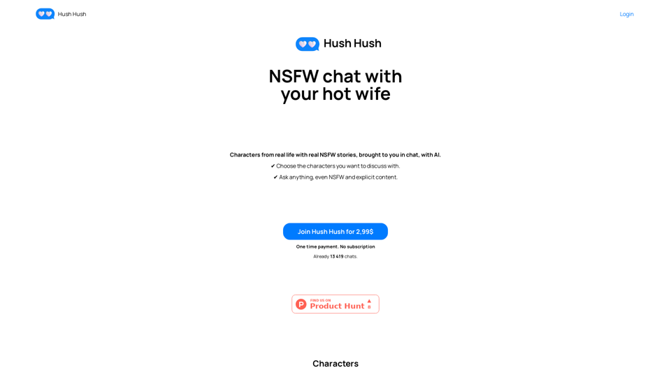 Hush Hush  : Real NSFW & porn AI Chatbot