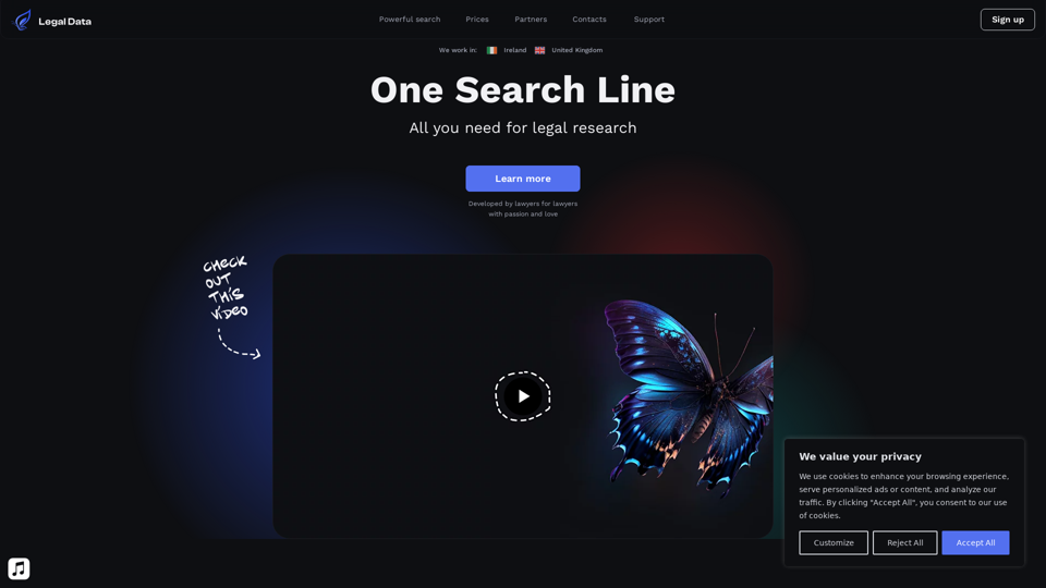 Legal Data LTD — One Search Line for Legal Research