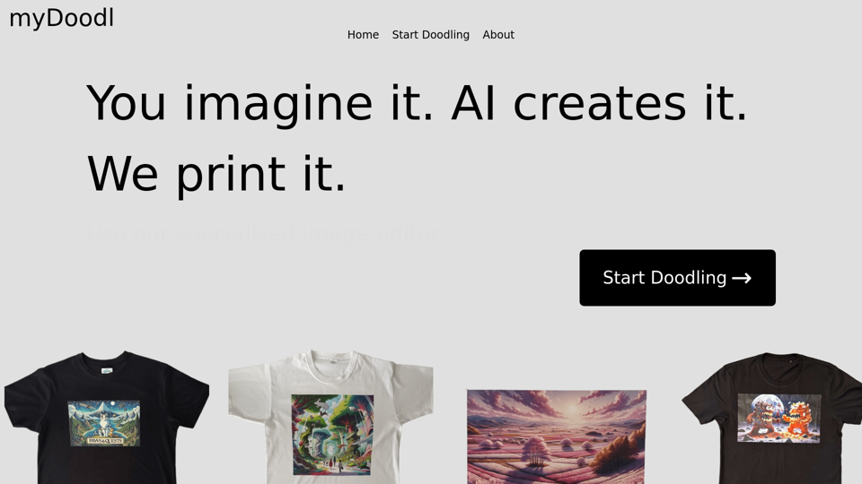 myDoodl - AI Generator for Custom Apparel and Posters