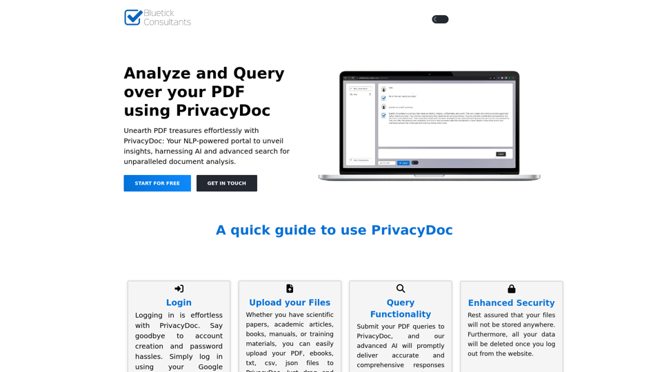 PrivacyDoc - Analyze and Query over your PDF and Ebooks