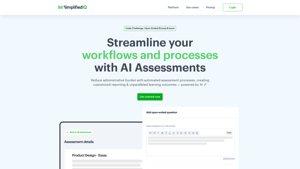 All-in-one Assessment Solution - SimplifiedIQ