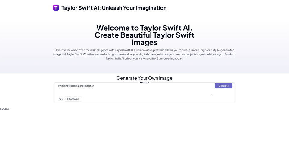 Taylor Swift AI – Generate Stunning AI Images of Taylor Swift