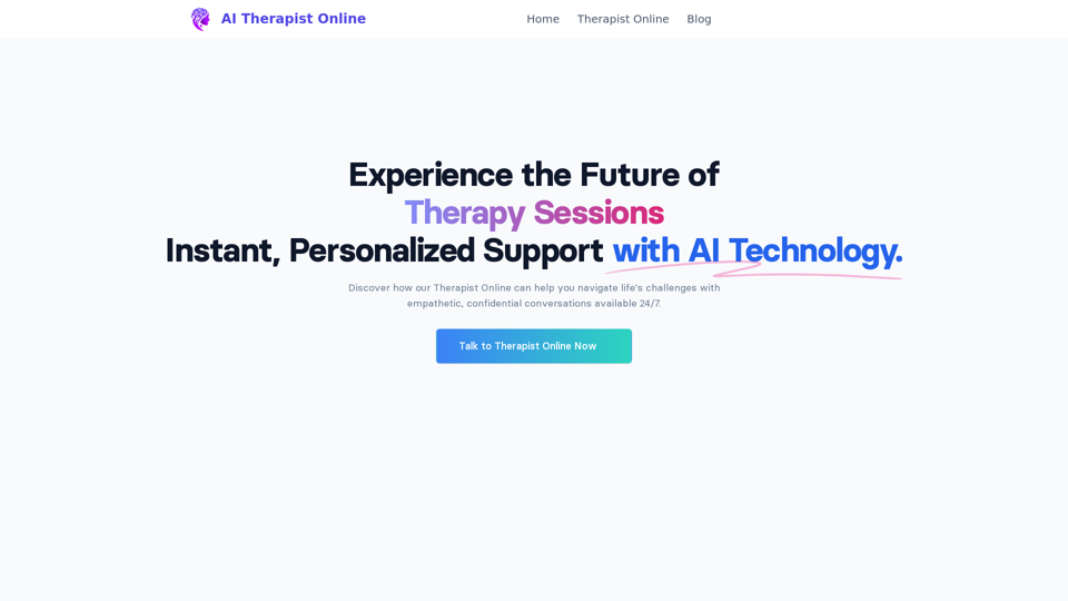 Free Online Therapist - Powered By AI | 1 Million+ Users