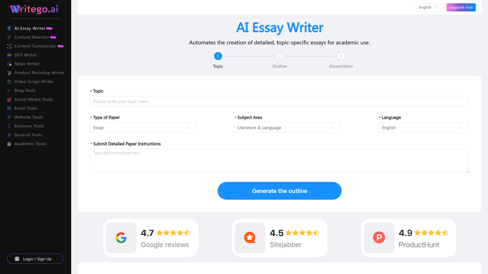 WriteGo: Premier AI Academic Writing & Research Paper Generator