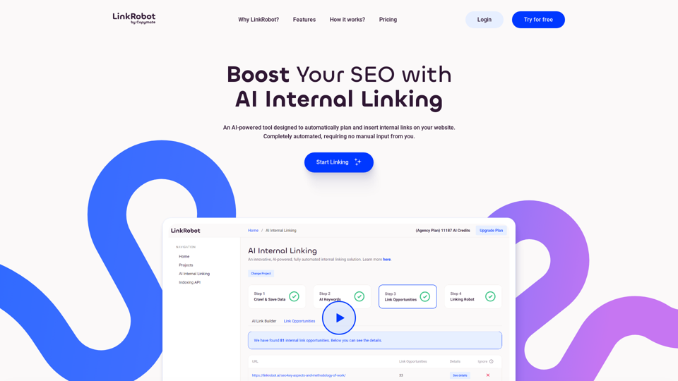AI Internal Linking Tool | LinkRobot