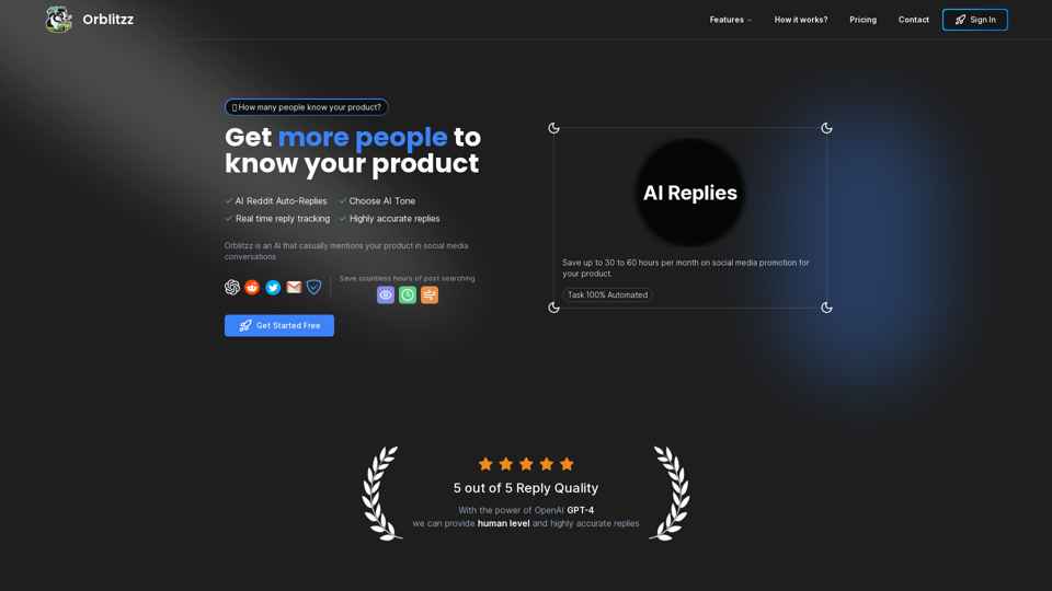 The AI that promotes your product online - Orblitzz