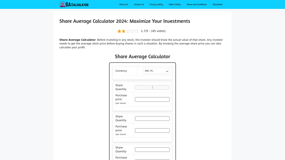 Share Average Calculator 2024: Maximize Your Investments